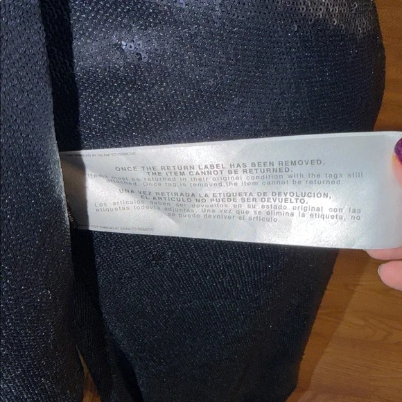 Dress the Population ladies Jean sequin long sleeve Dress in Navy. Small. NWT - Picture 9 of 12